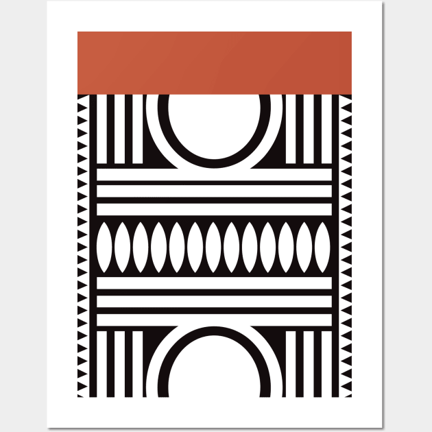 Modern Afrocentric Abstract Terracotta Ethnic Wall Art by Inogitna Designs